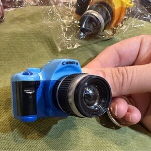 Blue Mini Camera Keychain Charm - Unbranded